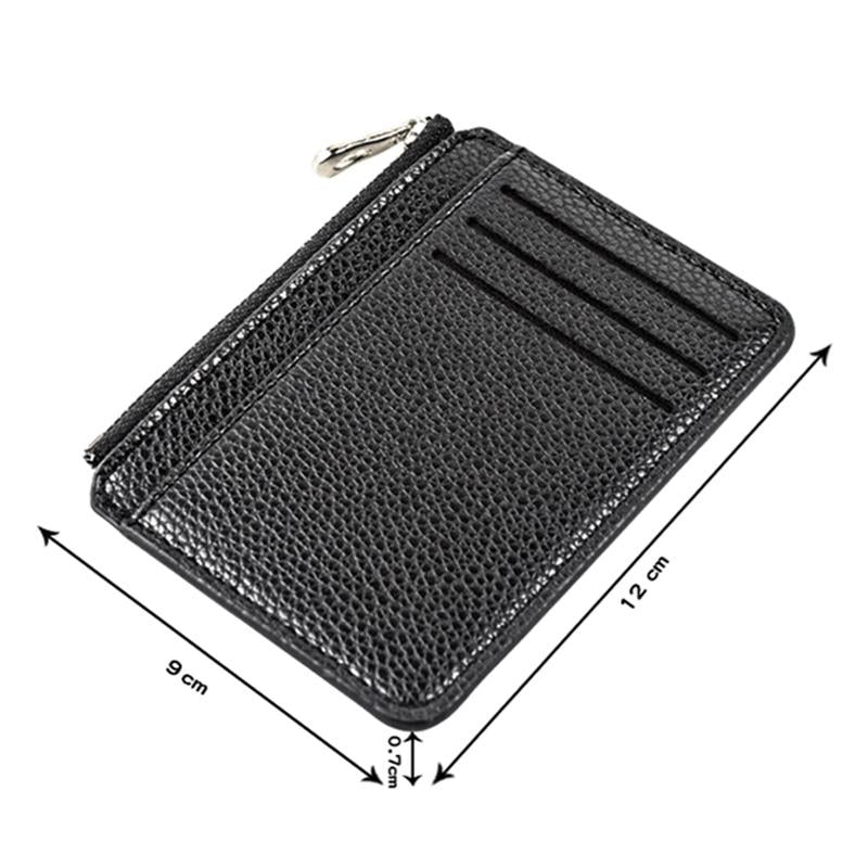 Multi Slot Zipper Card Holder Large Capacity Ultra Thin Coin Purse - Sky Blue
