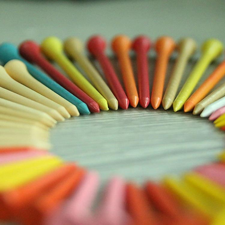 40 Wooden Golf Tees With Ball Holder - 83Mm