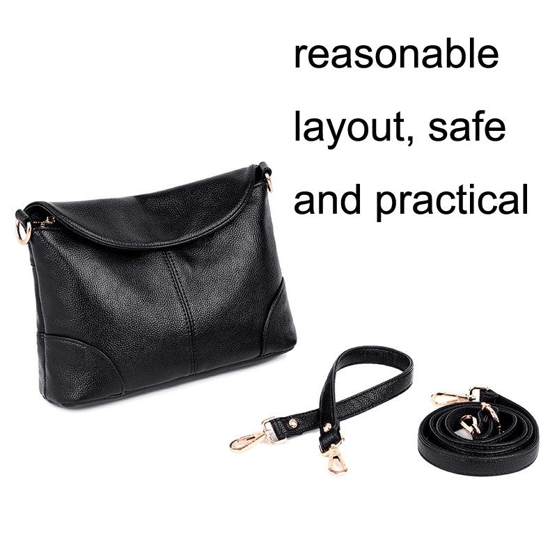 Stylish Soft Leather Shoulder Bag - Red