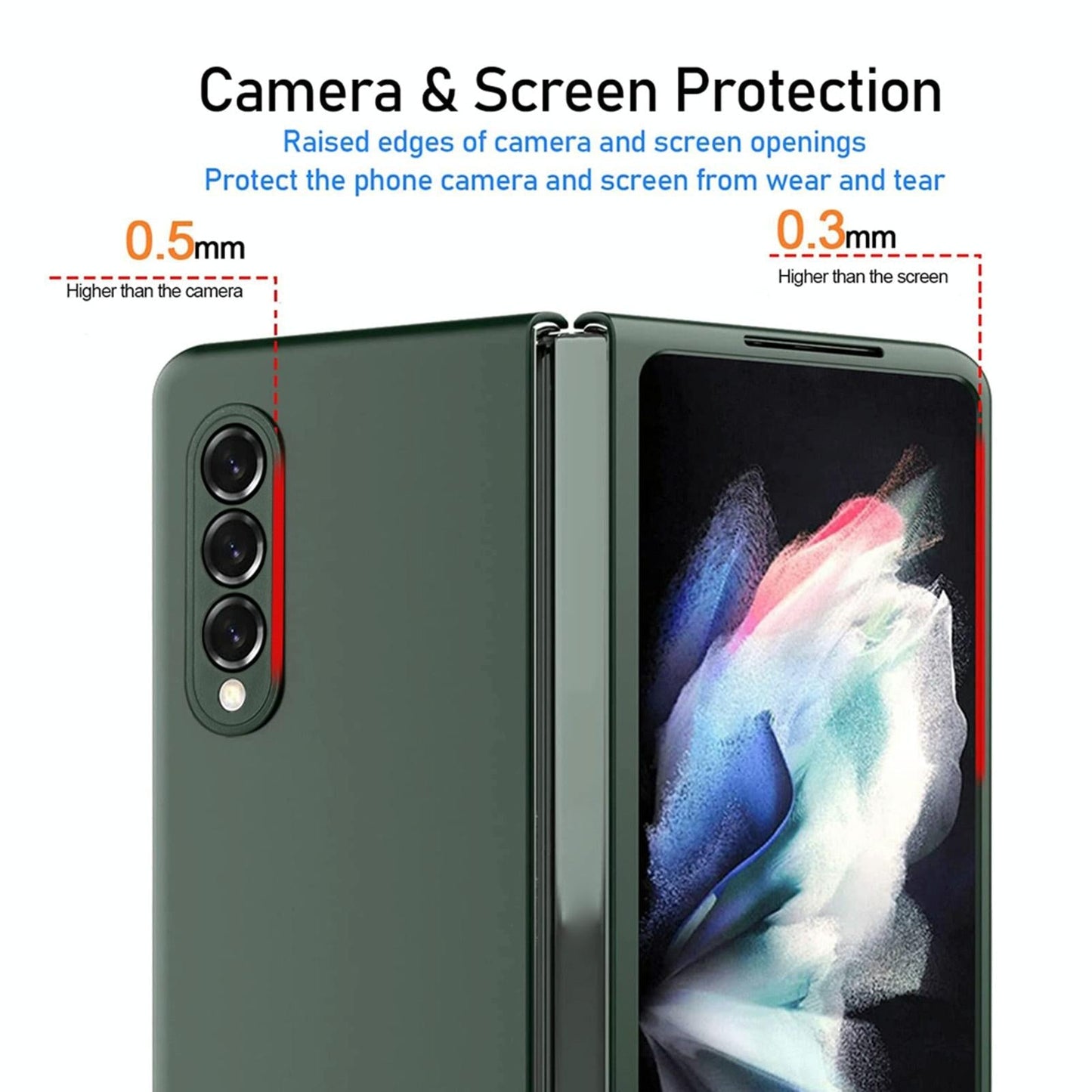 Foldable Metal-look Phone Case for Samsung Galaxy z Fold 4 - Green