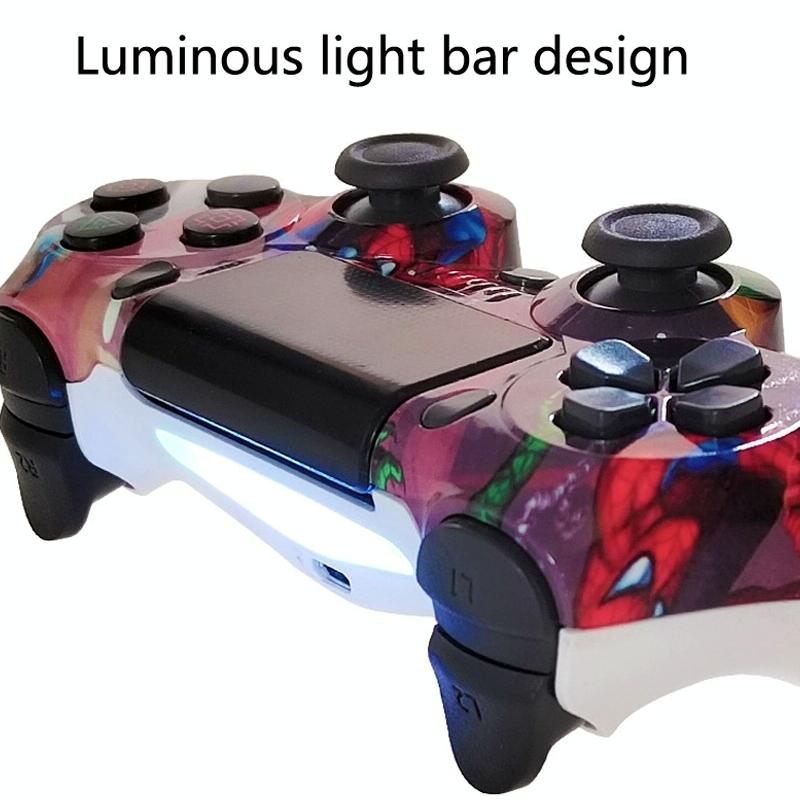 Wireless Bluetooth Game Controller for Ps4 with Dual Vibration and Light Strip - Blue