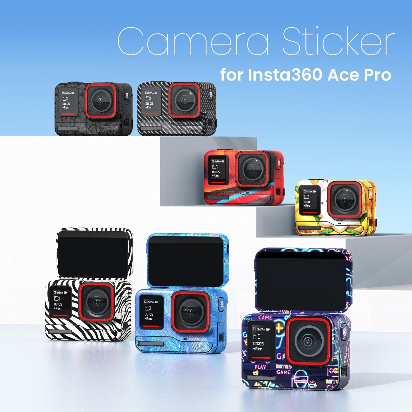 Sports Camera Accessories for Insta360 Ace Pro - Amagisn Body Sticker - Feather