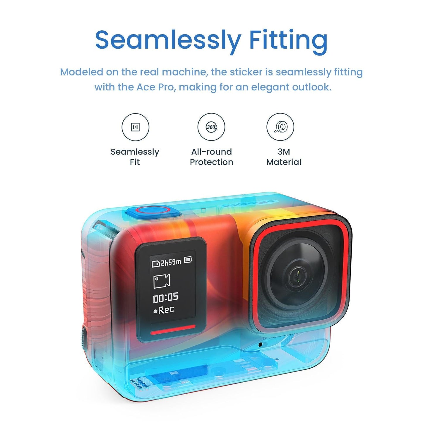 Sports Camera Accessories for Insta360 Ace Pro - Amagisn Body Sticker - Feather