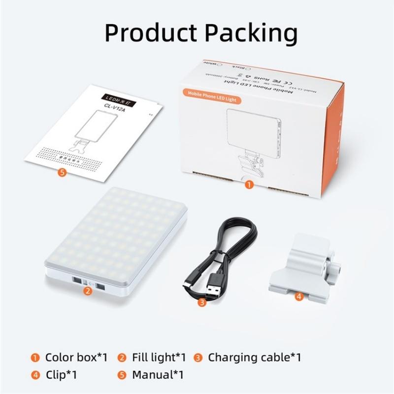 Portable Led Fill Light for Phone Laptop and Video Conferencing - White