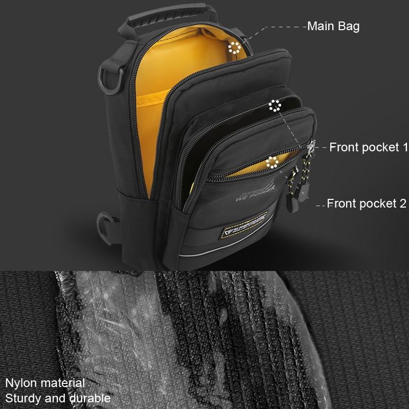 USB Chest Outdoor Shoulder Messenger Bag For Men With Charging Port - Dark Green