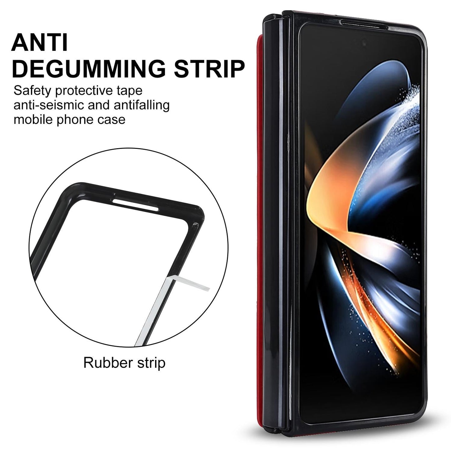 For Samsung Galaxy z Fold4 5G Foldable Phone Case with Double Buckle Card Slot - Rose Gold