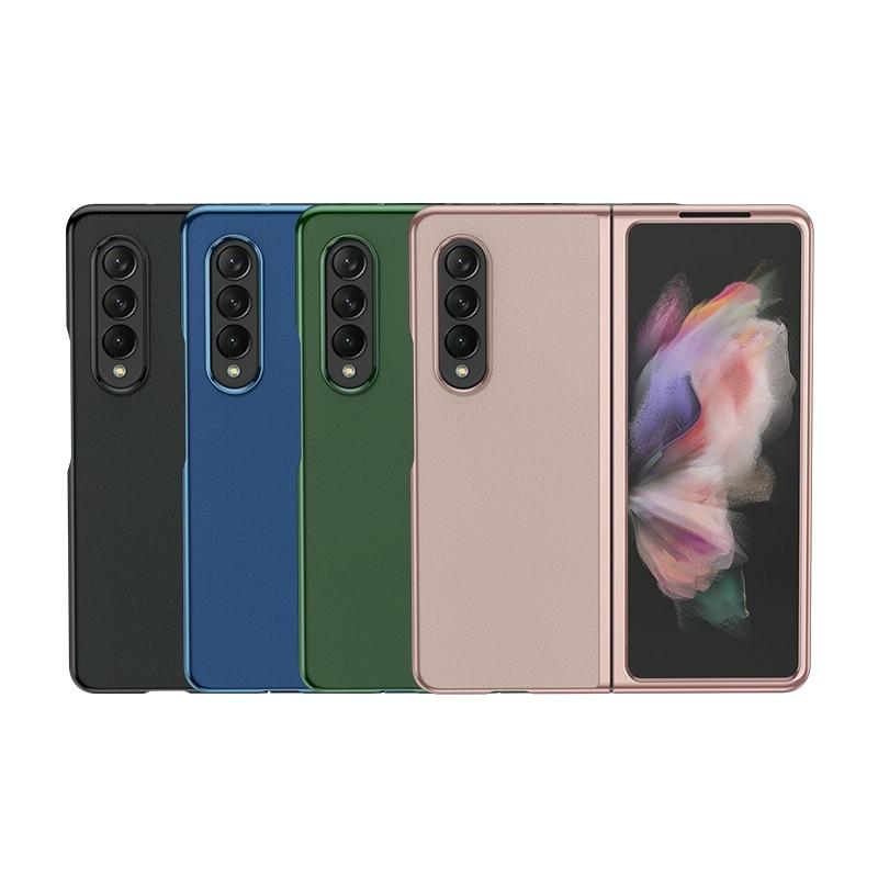 For Samsung Galaxy Z Fold4 5G Leather Plated Phone Cover - Rose Gold