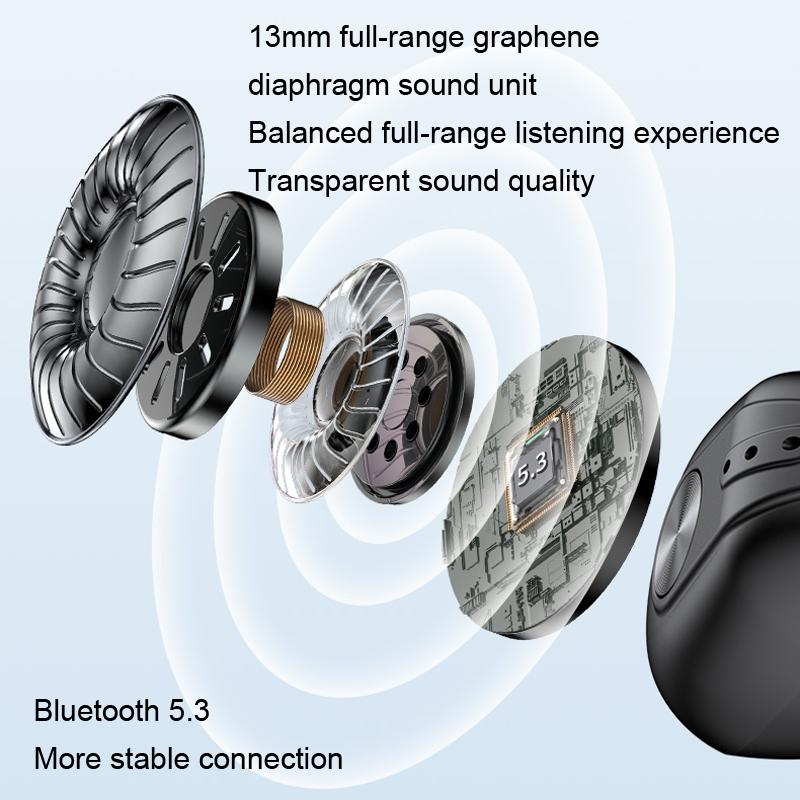 Wireless Dual Ear Bone Conduction Bluetooth Earphones - Mini Sport Clip - Blue