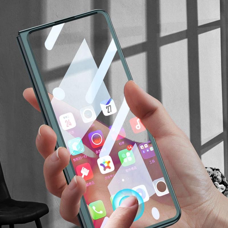 Full Coverage Electroplated Glass Case for Samsung Galaxy z Fold 4 - Silver