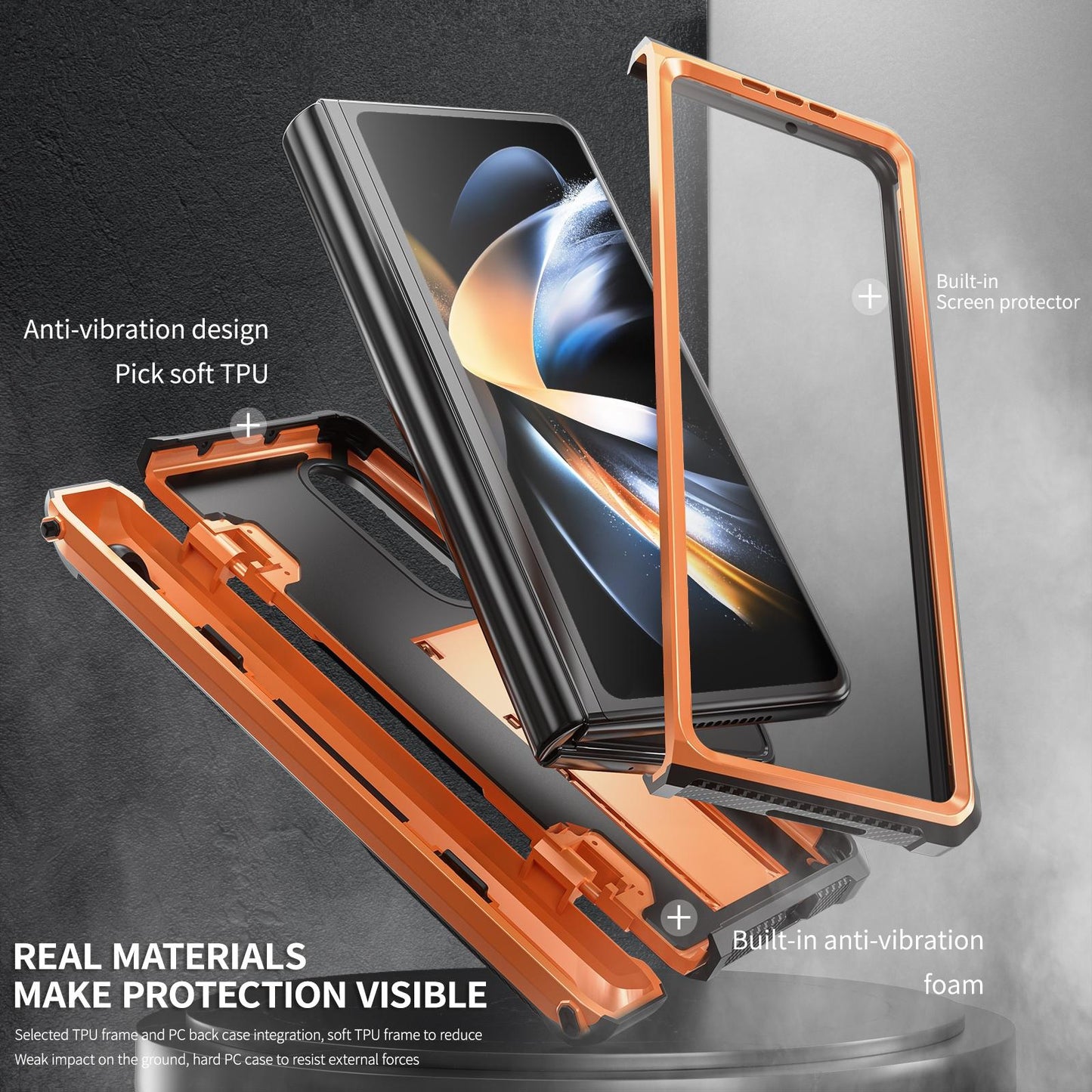 Foldable Shockproof Phone Case for Samsung Galaxy z Fold 4 / 5g - Green