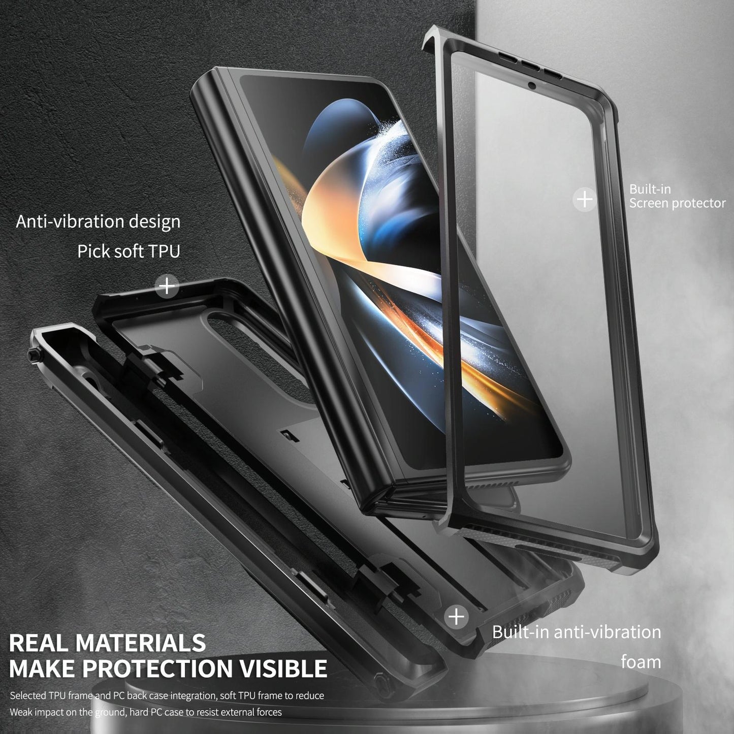 Foldable Shockproof Phone Case for Samsung Galaxy z Fold 4 / 5g - Green