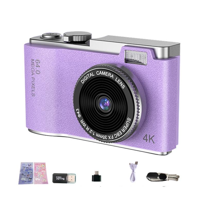 Retro Kids Camera With Dual-Lens 4K Hd Ccd - 2.4 Inch - Green