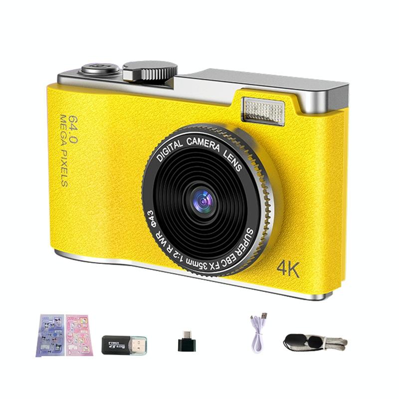 Retro Kids Camera With Dual-Lens 4K Hd Ccd - 2.4 Inch - Green