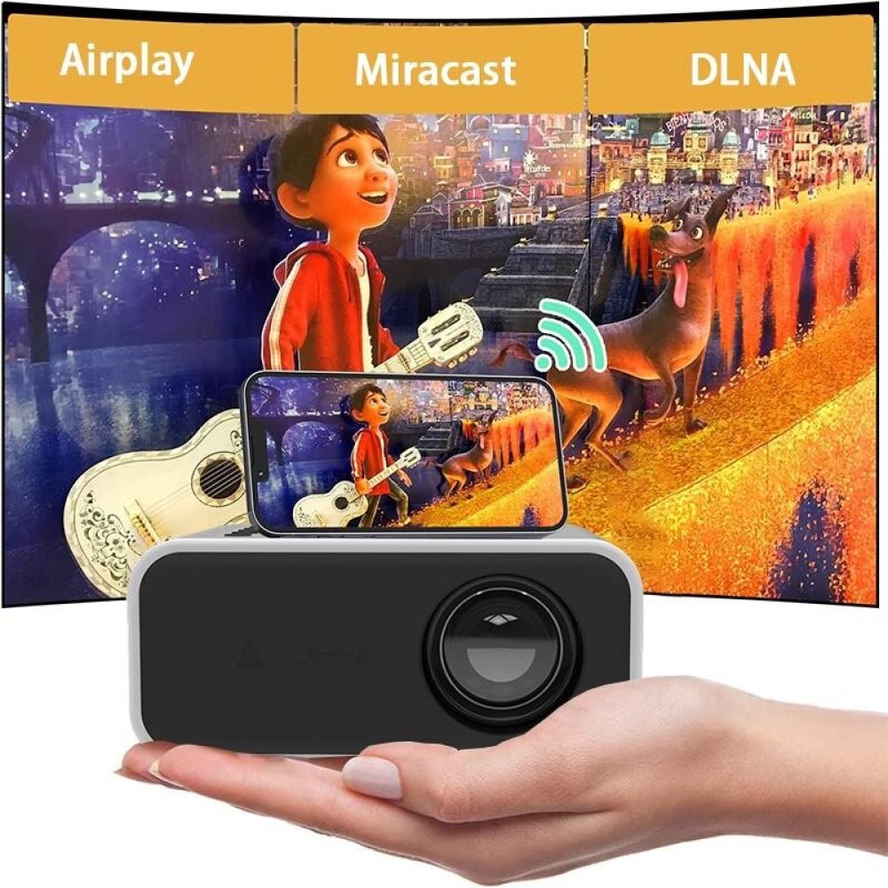 Portable Mini Projector For Home Use - Compatible With Mobile Devices - White