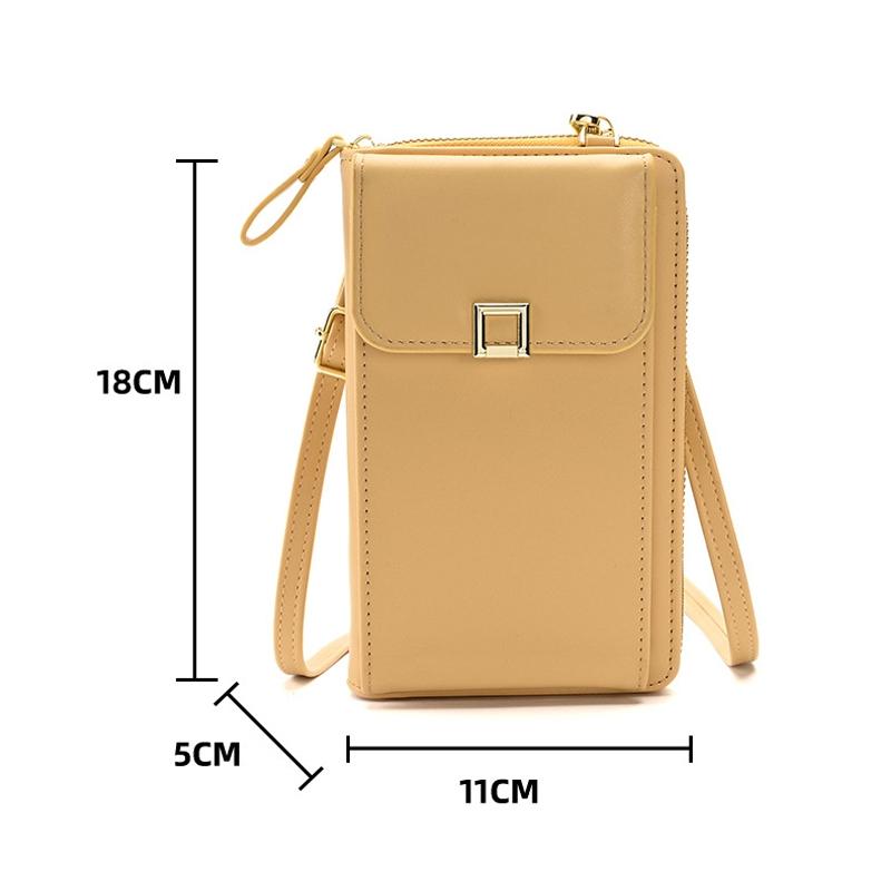 Women Cross Body Phone Purse With Long Strap - Light Purple