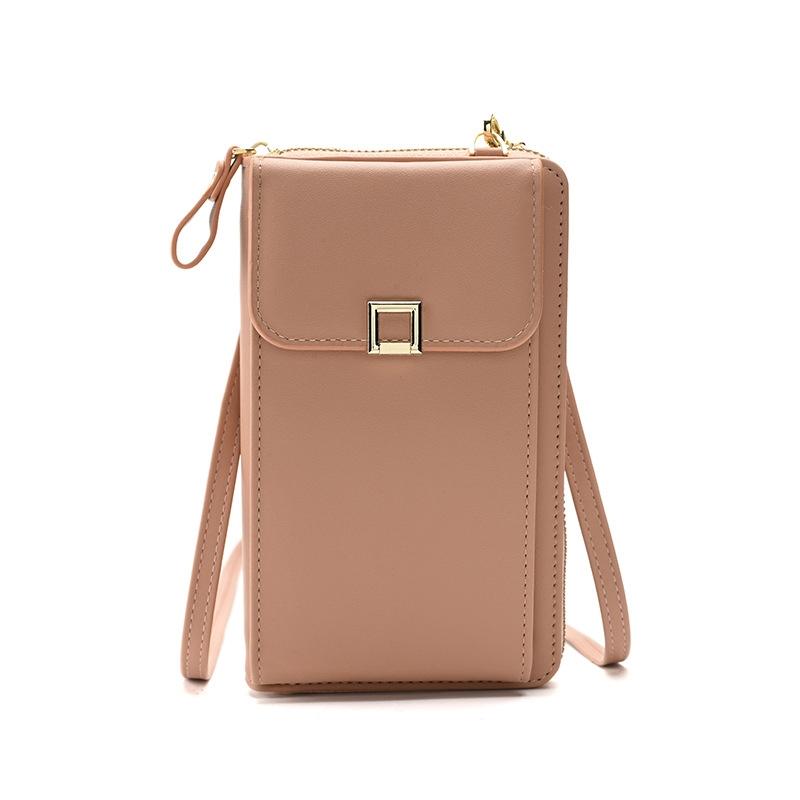 Women Cross Body Phone Purse With Long Strap - Light Purple
