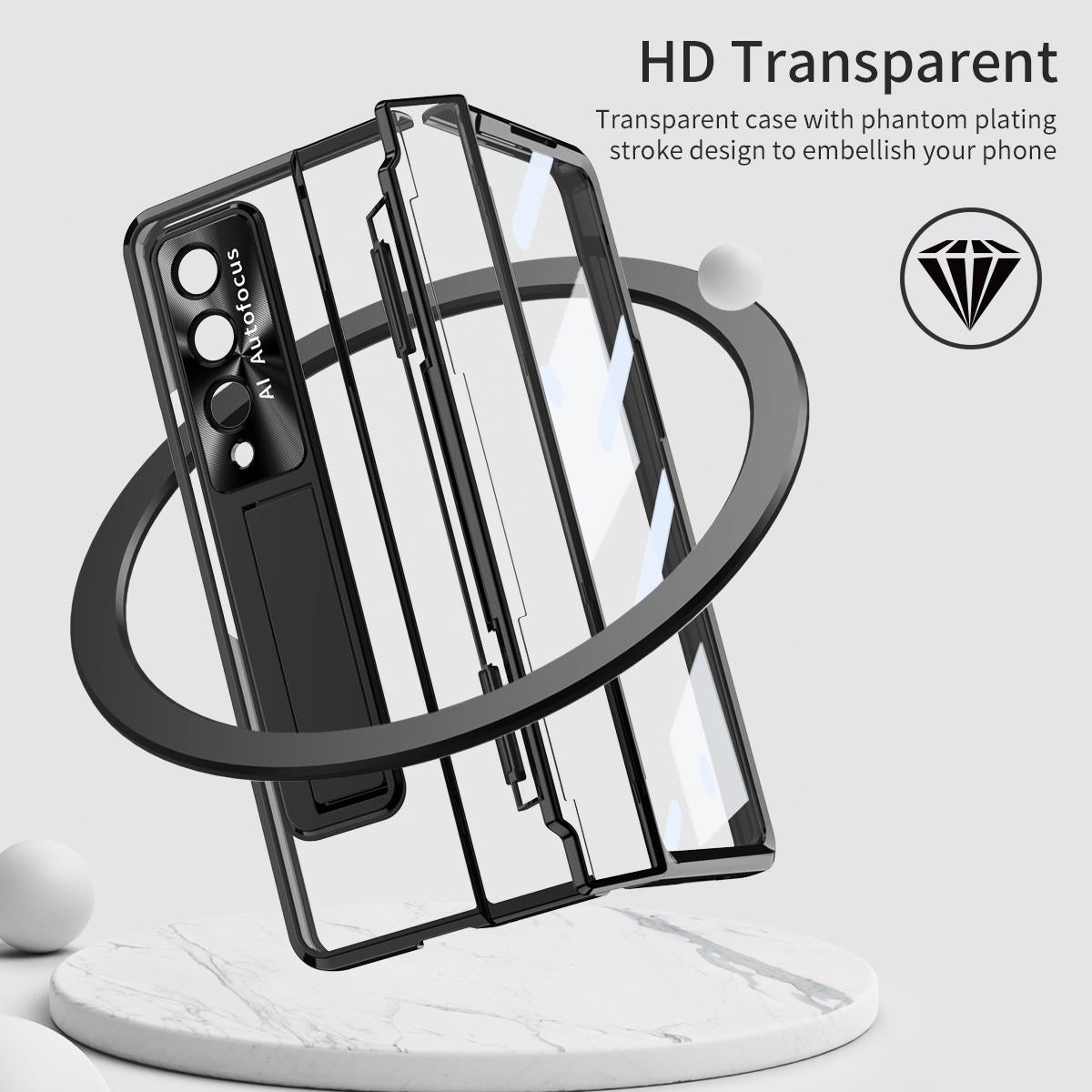 Phantom Series Folding Case for Samsung Galaxy z Fold 4 - Black