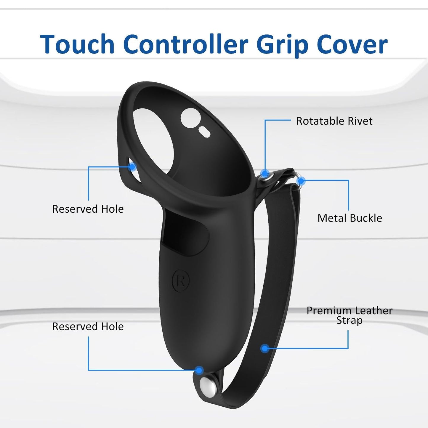 Pair Of Silicone Vr Handle Cases For Meta Quest Pro - Blue