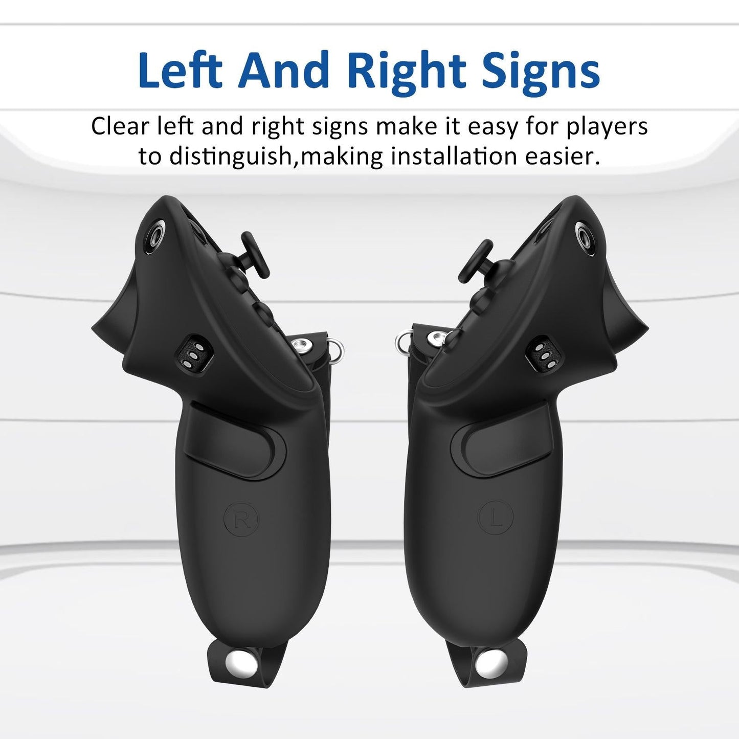 Pair Of Silicone Vr Handle Cases For Meta Quest Pro - Blue