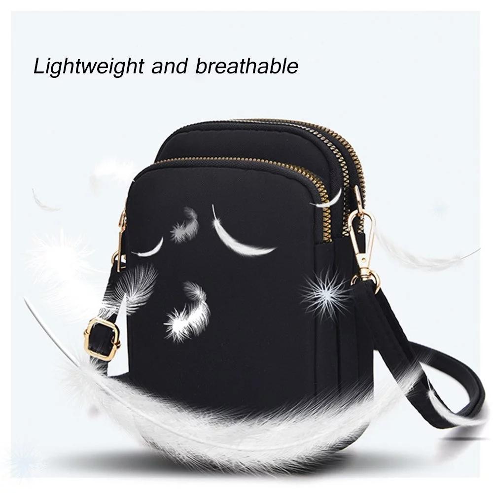 Women Mini Crossbody Phone Bag With Headphone Hole - Black Balloon