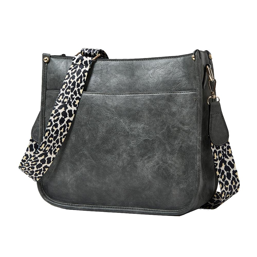 Leopard Print Waterproof Crossbody Tote Bag - Green