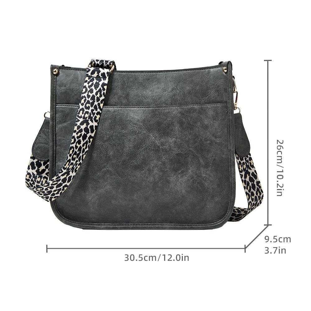 Leopard Print Waterproof Crossbody Tote Bag - Green