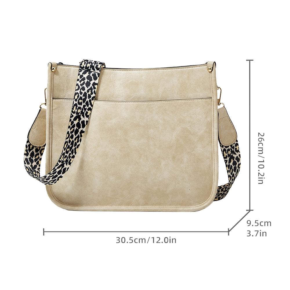 Leopard Print Waterproof Crossbody Tote Bag - Green