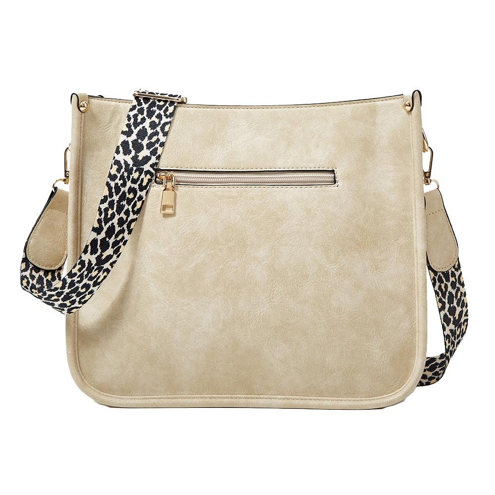 Leopard Print Waterproof Crossbody Tote Bag - Green