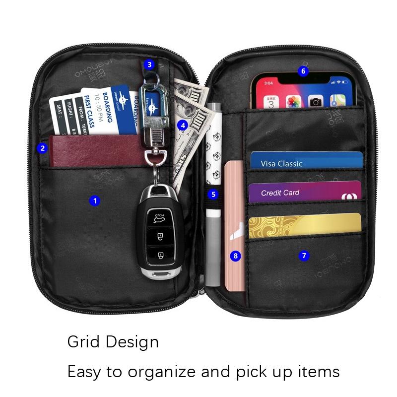 Multi Function Travel Storage Bag For Passports - Gray White