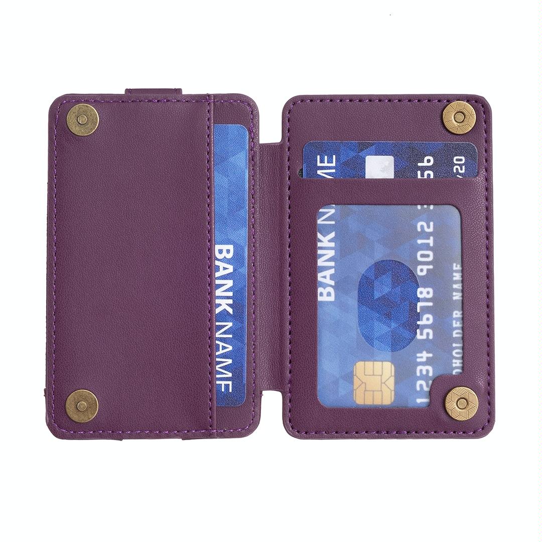 Metal Ring Card Bag Sticker For Mobile Phones - Beige