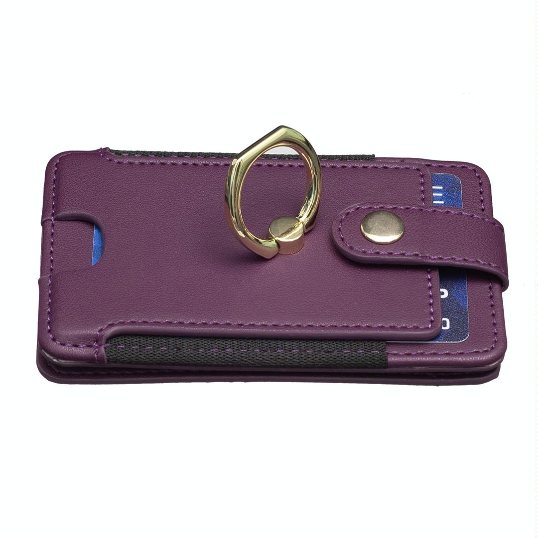 Metal Ring Card Bag Sticker For Mobile Phones - Beige