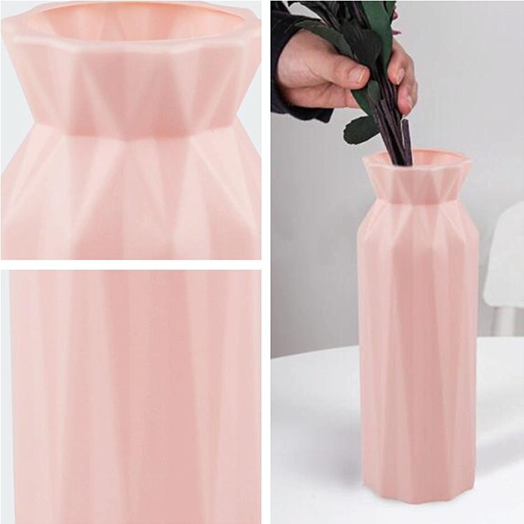 2-Pack Plastic Round Vases - Simple Anti-Fall Home Decor Ornaments - White