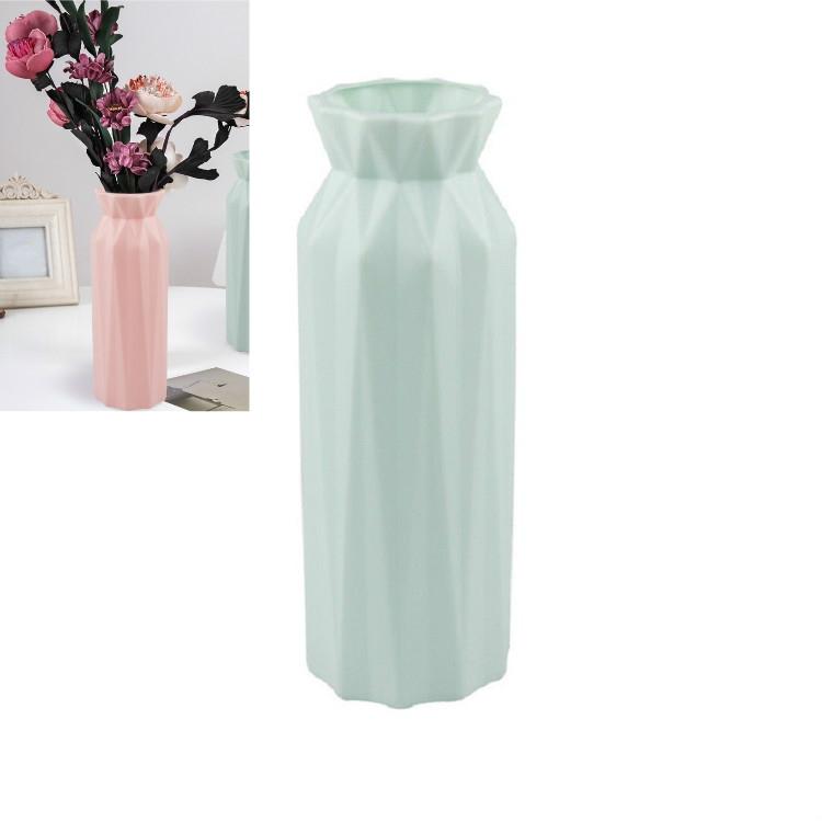 2-Pack Plastic Round Vases - Simple Anti-Fall Home Decor Ornaments - White