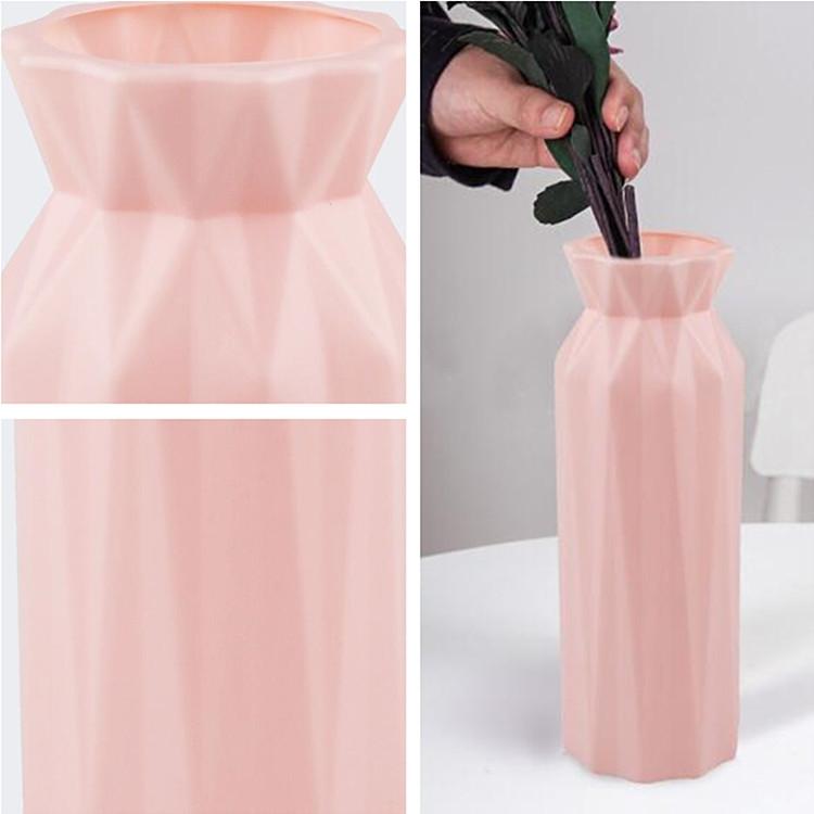 2-Pack Plastic Round Vases - Simple Anti-Fall Home Decor Ornaments - White
