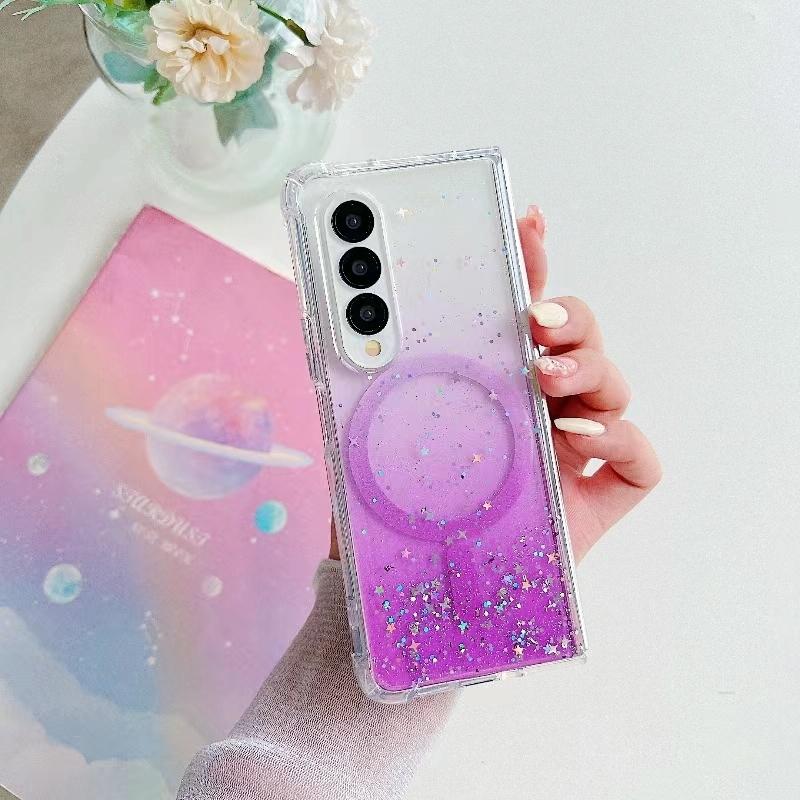 Sparkle Tpu Case for Samsung Galaxy z Fold 4 with Magsafe - White