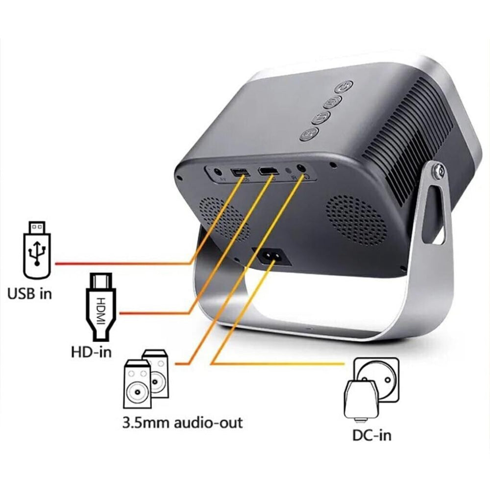Compact Smart Home Theater Projector - Portable - Same Screen Version For Mobile Phone