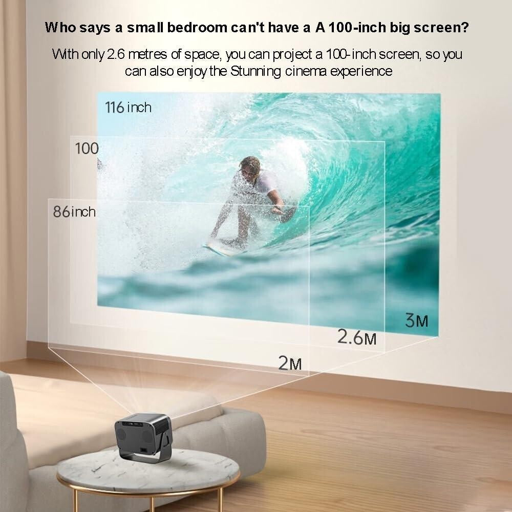 Compact Smart Home Theater Projector - Portable - Same Screen Version For Mobile Phone