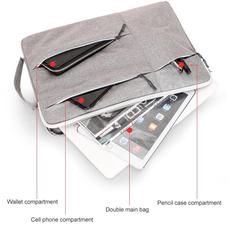 Portable Laptop Handbag - Fits 15.6-17 Inch - Casual Design - Black