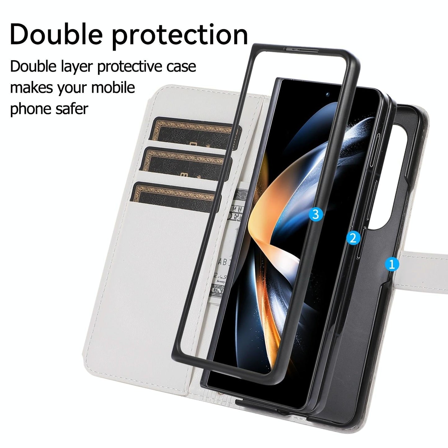 Foldable Diamond Lattice Phone Case for Samsung Galaxy z Fold 4 - Black