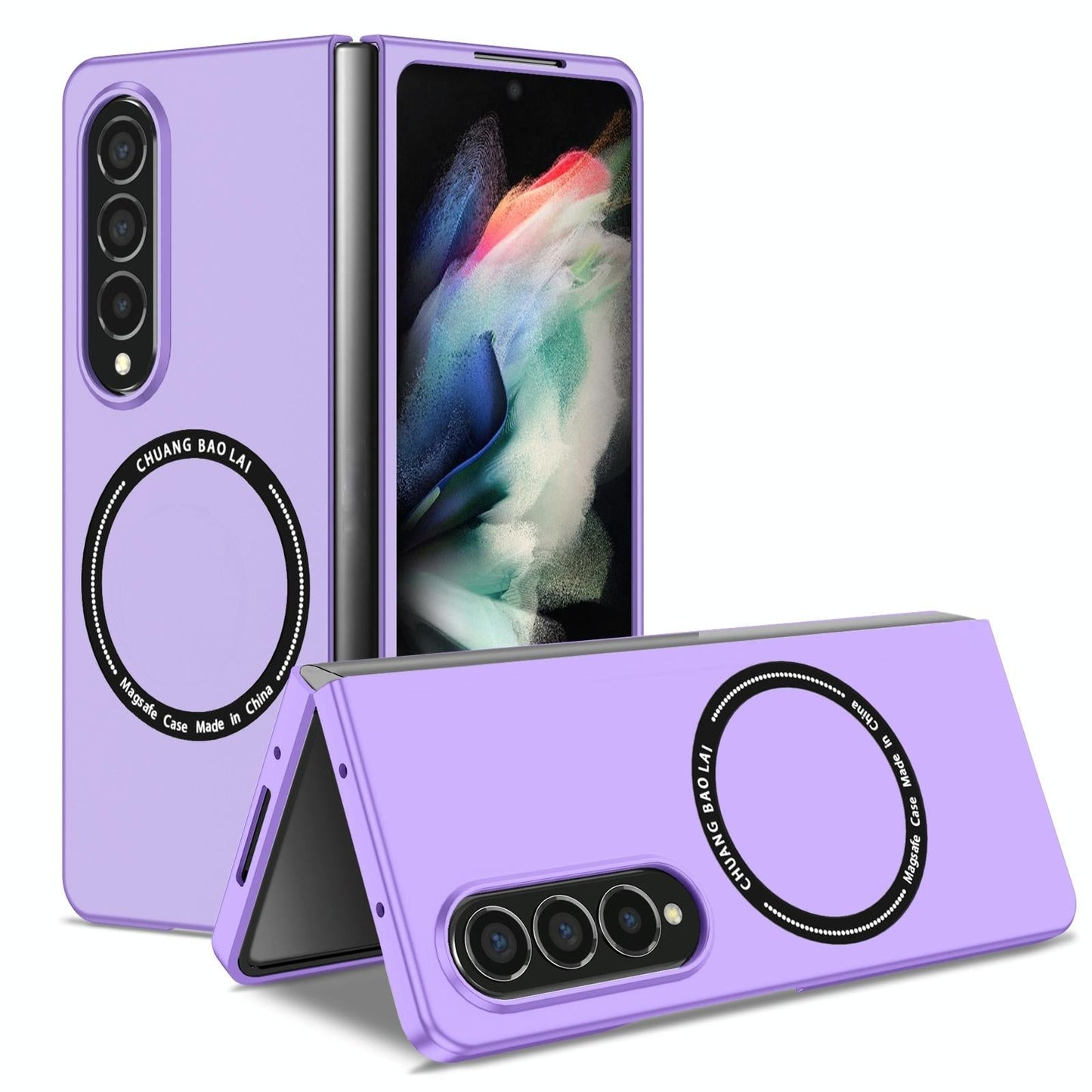 Secure & Portable Magnetic Folding Case for Samsung Galaxy z Fold 4 - Wine Red