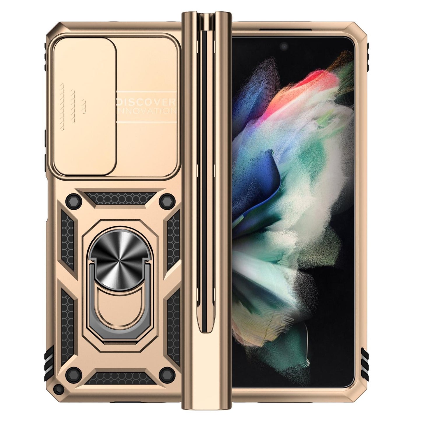 For Samsung Galaxy Z Fold4 5G Secure Sliding Case - Blue