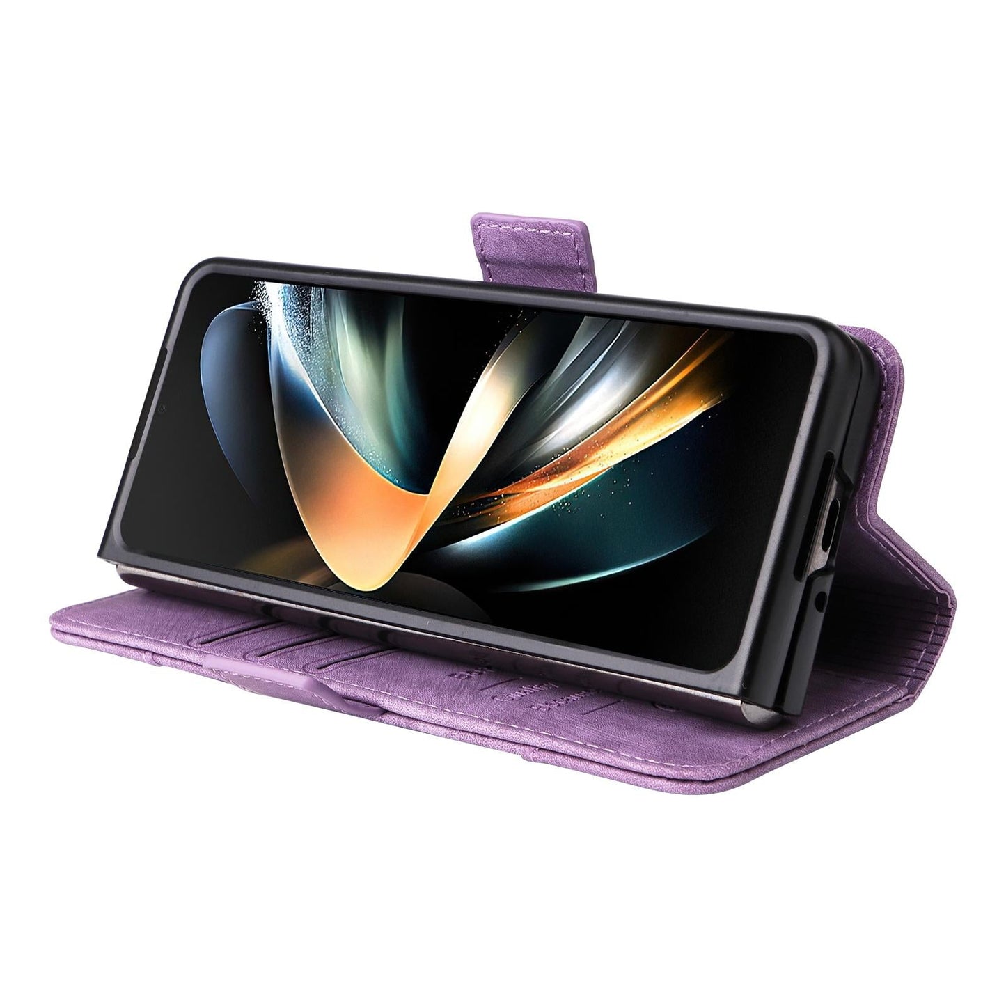 For Samsung Galaxy Z Fold4 5G Leather Dual Buckle Phone Case - Green