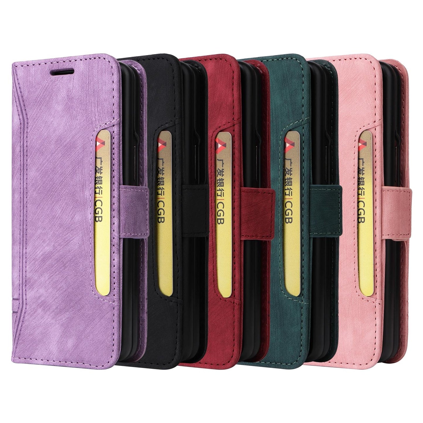 For Samsung Galaxy Z Fold4 5G Leather Dual Buckle Phone Case - Green