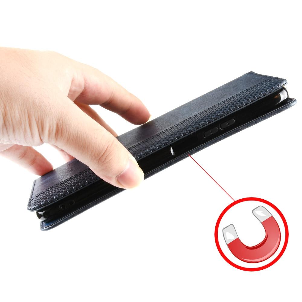 Vintage Leather Phone Case for Samsung Galaxy z Fold 4 5g with Magnetic Buckle - Brown