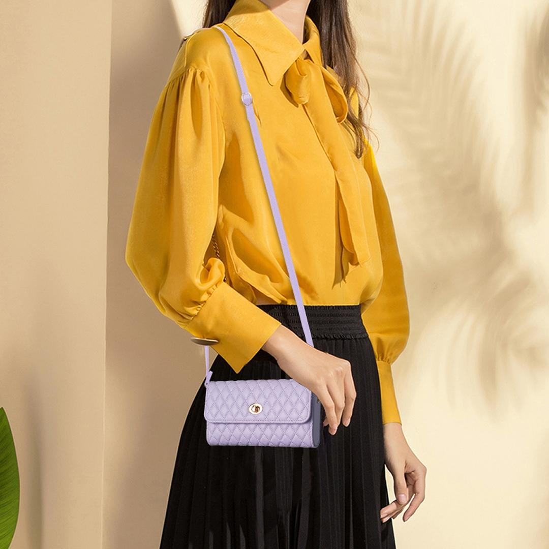 Horizontal Pu Crossbody Shoulder Bag - Pink