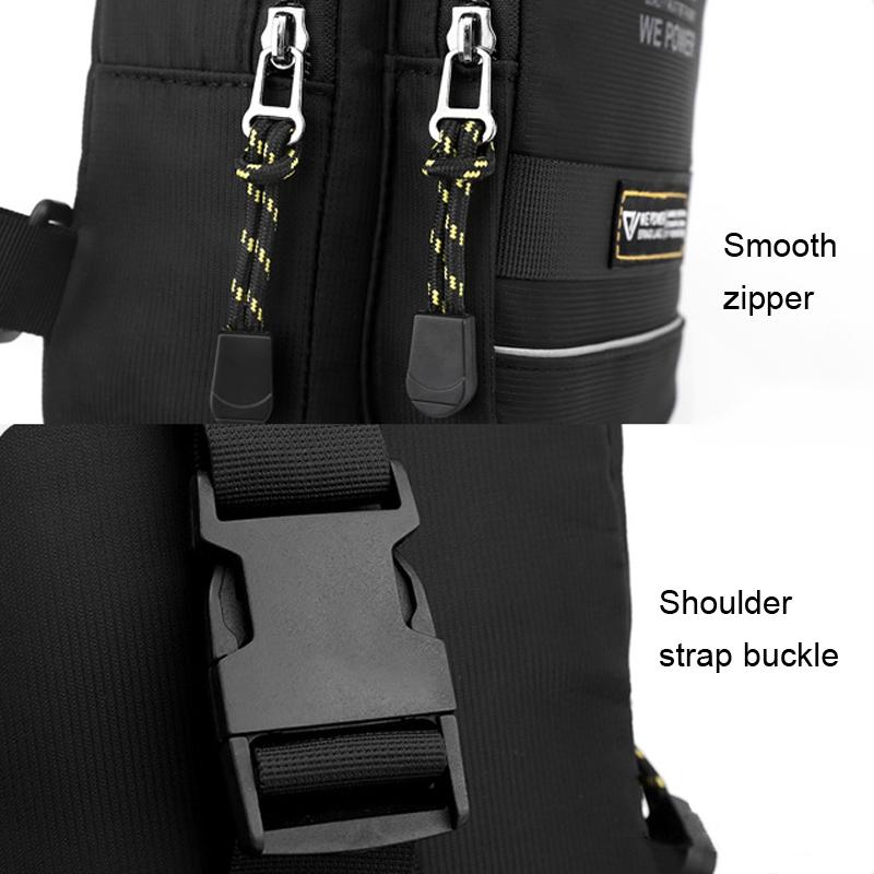 USB Chest Outdoor Shoulder Messenger Bag For Men With Charging Port - Grey Green