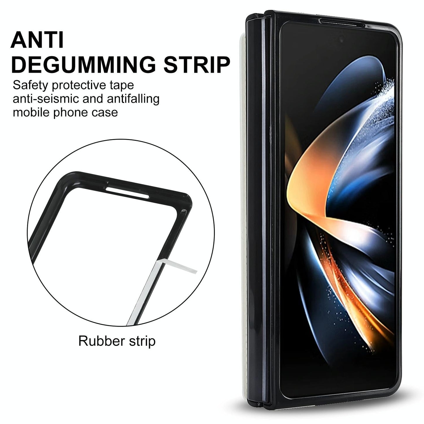 For Samsung Galaxy z Fold4 5G Foldable Phone Case with Double Buckle Card Slot - Purple