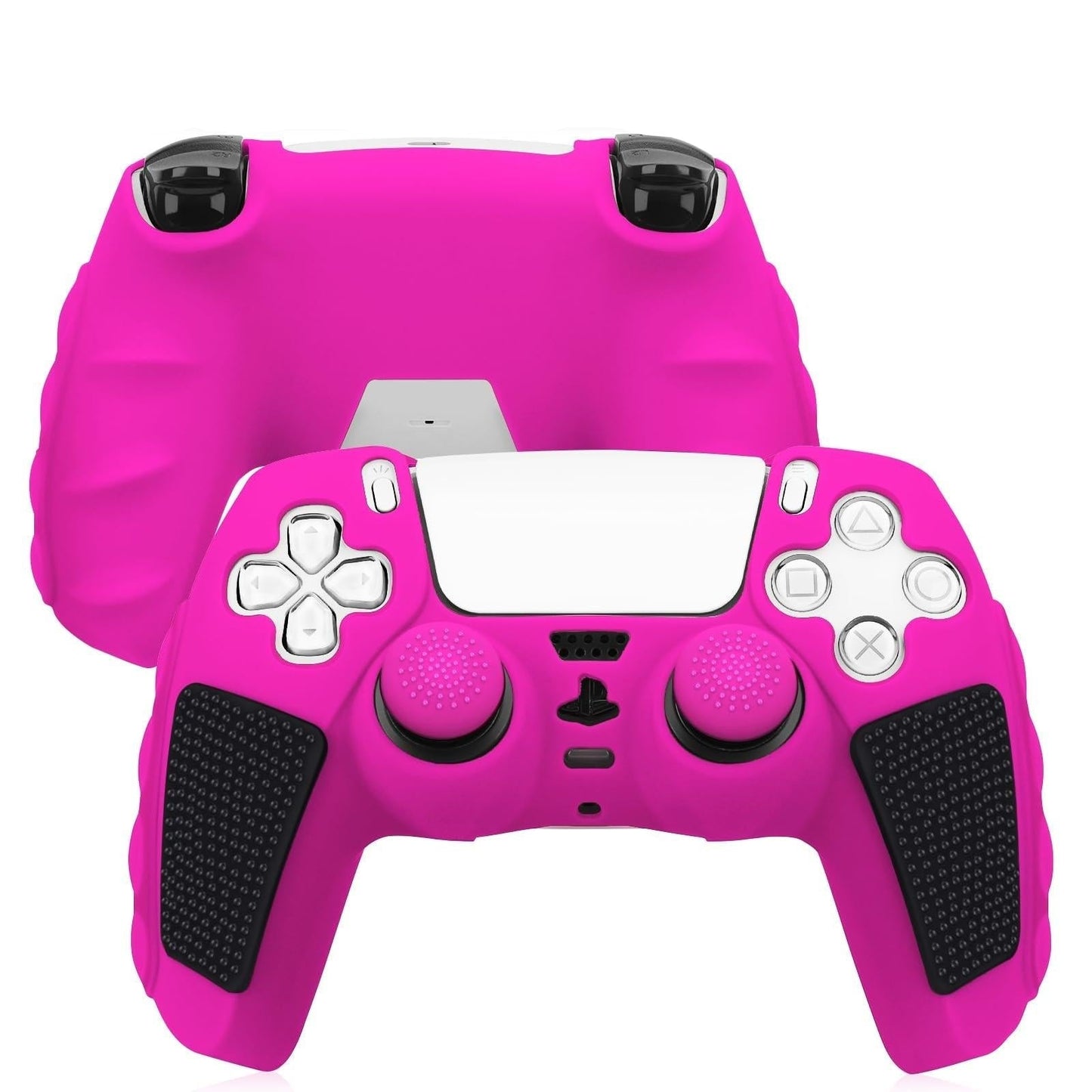 Silicone Gamepad Cover for Sony Ps5 - no Rocker Caps - Pink Black