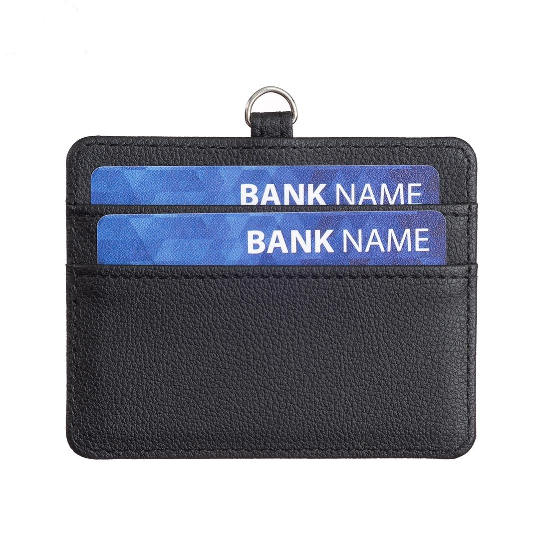 Horizontal Id Card Bag & Lanyard - Purple