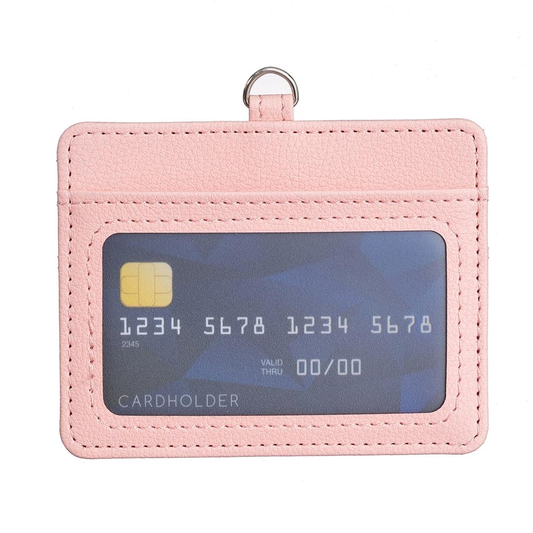 Horizontal Id Card Bag & Lanyard - Purple